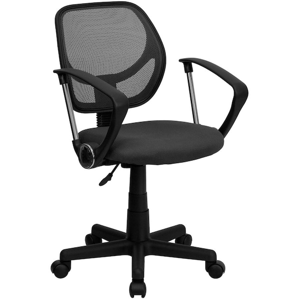 Flash Furniture Mesh Task Chair, 15-1/2" to 19-1/2", Fixed Arms, Gray WA-3074-GY-A-GG - main