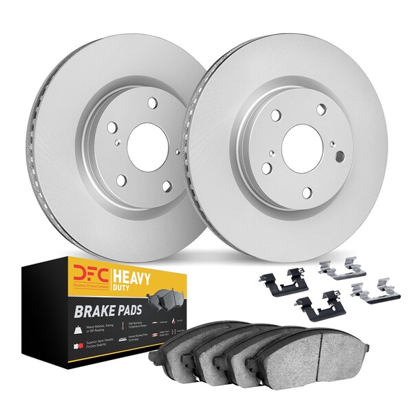 Dynamic Friction Co DFC GEOSPEC Coated Rotor- Heavy Duty Brake Pad includes Hardware 4212-48087 - main