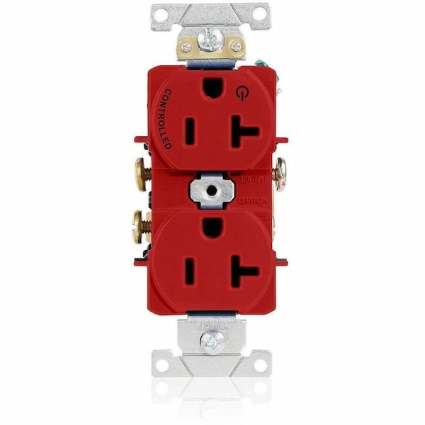 Leviton PlugsandRcptcls, 20A, 125VAC, Rd, Nylon, PK1 5362-S1R - main
