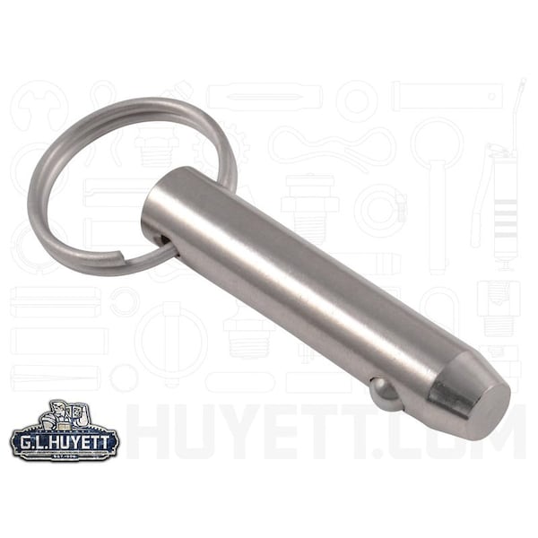 Huyett Detent Pin, 300 Stainless Steel, 0.500 in Dia x 1.500 in Effective Length x 0.505 in Hole Dia DTPS-0500-1500 - main
