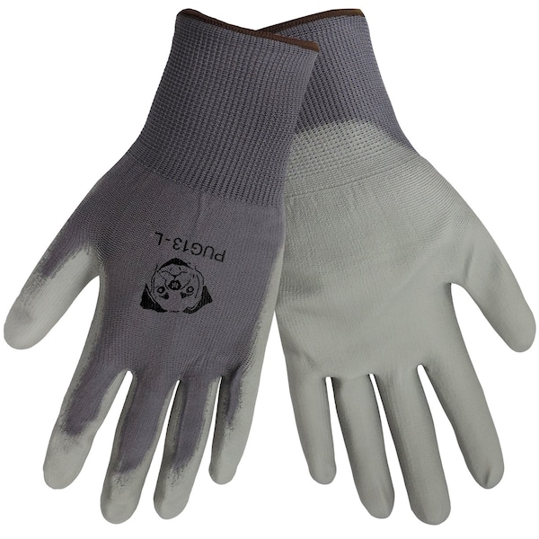 Global Glove PUG-13 Gloves, Gray Nylon, Gray Polyurethane Palm, XL, 12PK PUG-13-10 - main