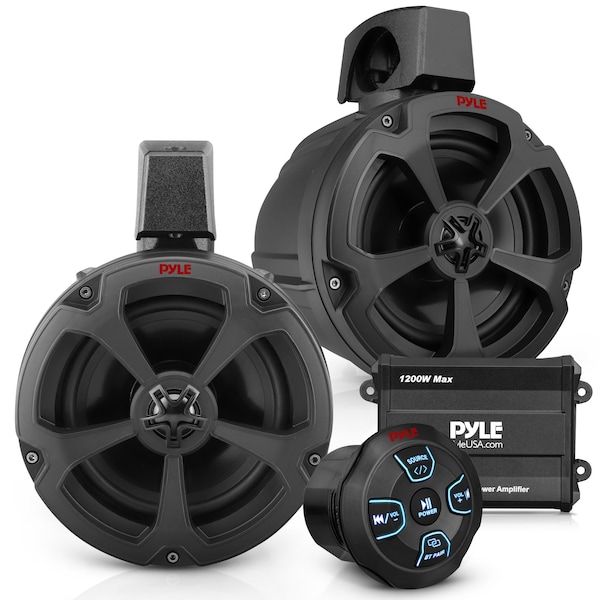 Pyle 6.5 in Water-Resistant Marine Off-Road Speakers PLUTV62CHK - main