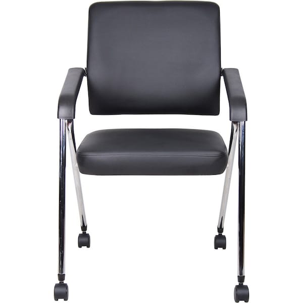 Boss Office Products Boss Training Chair with Arms -Vinyl - Black - Set of 2 B1800-CP-2 - main