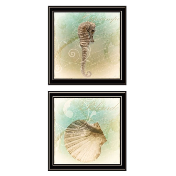 Homeroots Set Of Two The Sea III and Sea IV 1 Black Framed Print Wall Art, 2PK 408059 - main