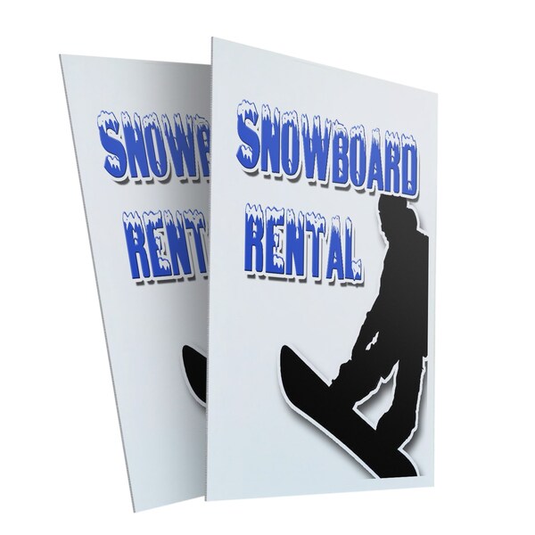Signmission Snowboard Rental, Plastic Signs Only 24 Inch x 36 Inch, Corrugated Plastic, 2PK CSB-2436-2PACK-Snowboard Rental - main