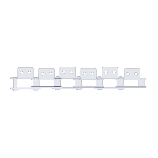 Hkk Chain HKK Double Pitch Riv Standard Conveyor w/A-2 Att on Every P, 1.5P, .469 Dia x .5 W DC060RA2EV - main
