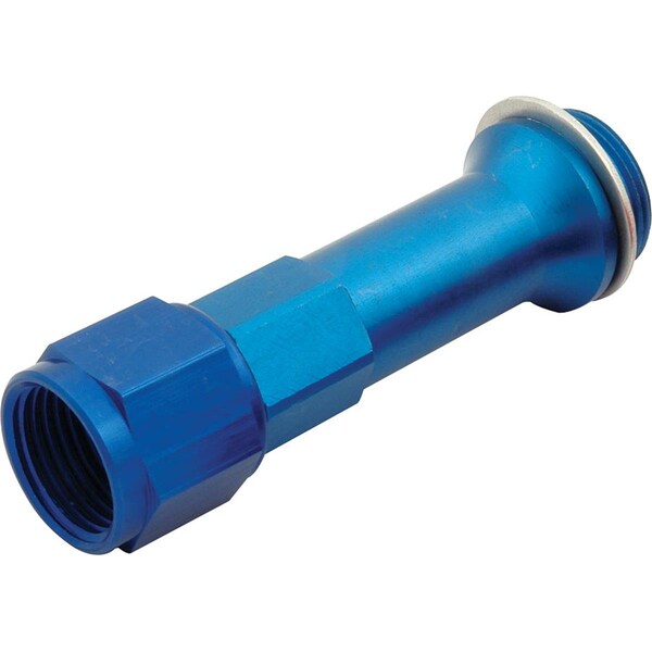 Allstar Performance 0.87 in.-20 to -8 AN Female Aluminum Carburetor Adapter Fitting with Washer, Blue Anodized ALL50900 - main