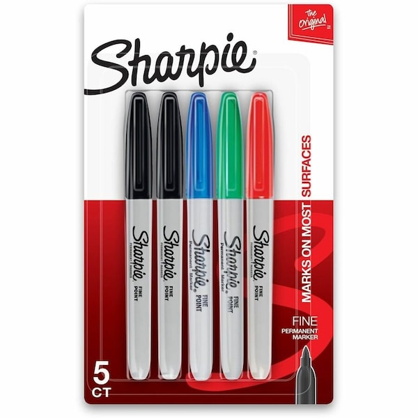 Sharpie Permanent Fine Point Marker Set, PK5 30653PPA - main