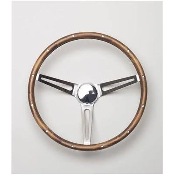 Newalthlete 15 in. 3-Spoke Steel Slot Design Classic Nostalgia Series Steering Wheel - Black - 15in. NE3565628 - main