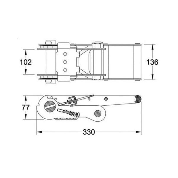 Doleco Ratchet Buckle 4", 8,000 lbs WLL Cargo Securement 58200013 - main