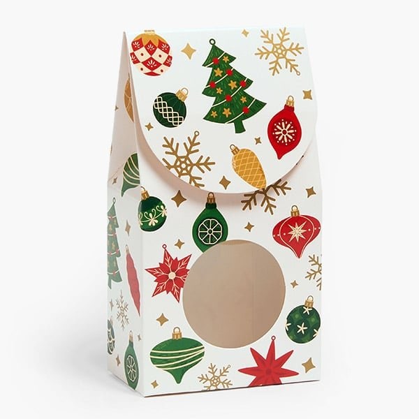 Nashville Wraps Christmas Vintage Ornaments Gourmet Window Box, Small 3.5x1.75x6.5, 6, 6PK GWCVO - main