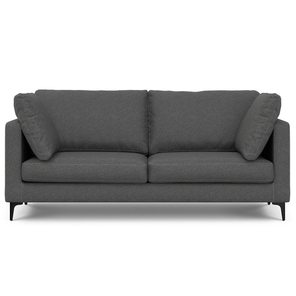 Homeroots 76" Gray Fabric Sofa With Black Legs 640972 - main