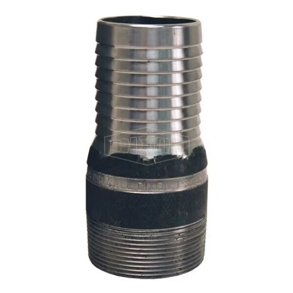 Dixon King No Knurl Combination Nipple, 1/2 in x 3-1/8 in L Hose Shank x MNPT, Carbon Steel, Unplated, Do ST1 - main