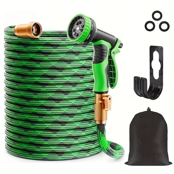 Wrightmaster 3/4 in. x 50 ft. Standard Garden Hose with Brass Fittings, Multi-Function NozzleandLeak-Proof ZR-50FTG - main
