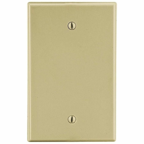 Hubbell Wiring Device-Kellems Blank Box Mount Wall Plate, Number of Gangs: 1 Plastic, Satin Finish, Ivory PJ13I - main