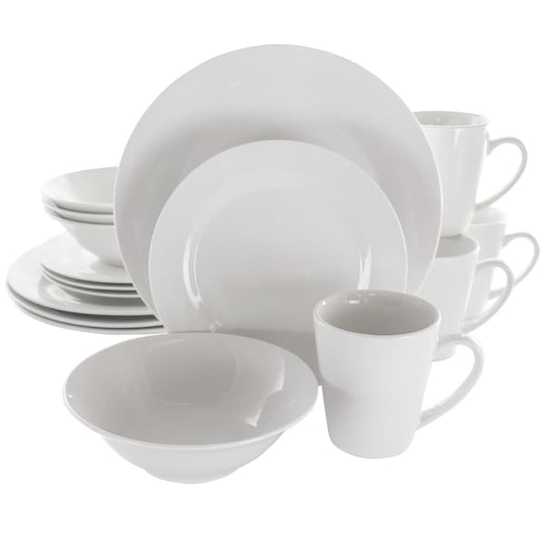 Fastfood 16 Piece Marshall Porcelain Dinnerware Set, White FA1668525 - main
