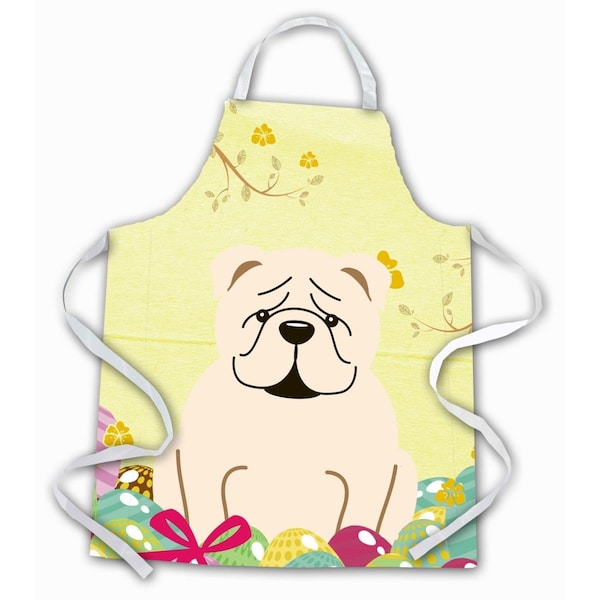 Carolines Treasures Easter Eggs English Bulldog White Apron BB6123APRON - main