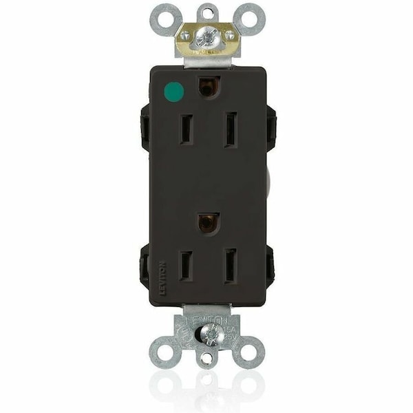 Leviton Straight Blade Receptacle, 5-15R, 15 A, 125V AC, Flush Mount, Self-Grounded M1626-HGE - main