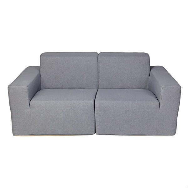 Deko Living 2 Place Seating Gray Outdoor Compressed Foam Sectional Sofas COP30017SET - main