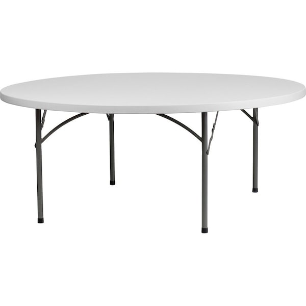 Flash Furniture Round Folding Table, Plastic Top, White RB-72R-GG - main