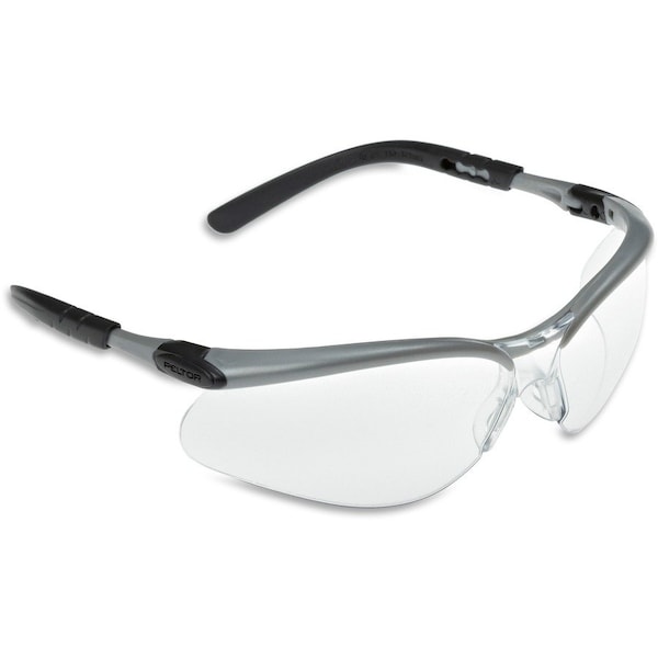 3M BX, Safety Glasses, Anti-Fog & Anti-Scratch, Clear Lens, Black/Silver Frame, Half-Frame, No 11380-00000-20 - main