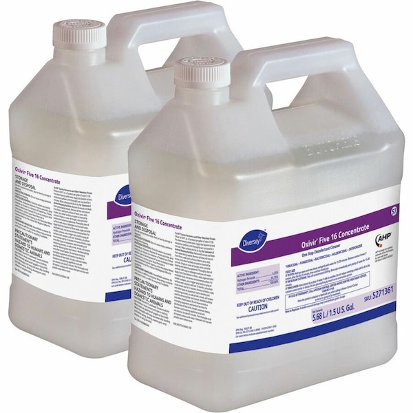 Diversey Disinfectant Cleaner, 1.5 gal. Jug, Unscented, Clear, 2 PK 5271361 - main