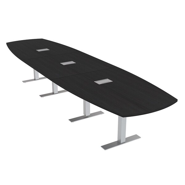 Skutchi Designs Arc Boat Conference Table With Power, 48 in W, 192 in L HAR-ABOT-48X192-T-U999ST19-ESIL - main