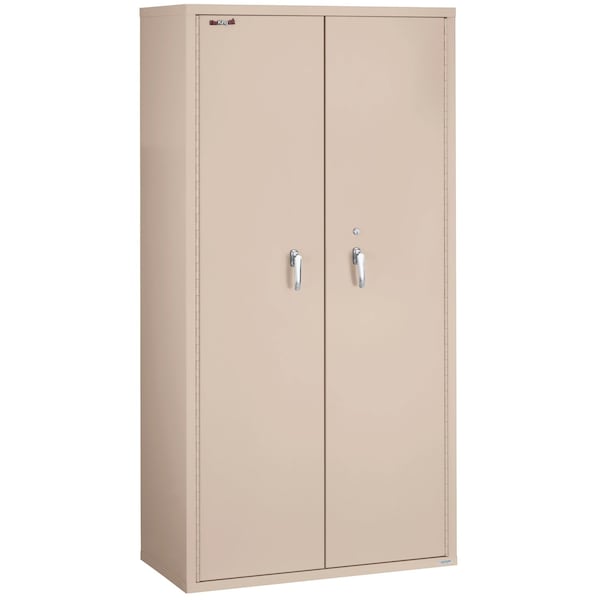 Fireking Storage Cabinet, 1 Hr Fire, 72" H, end tabs, Legal Champagne CF7236-MDCH-LGL - main