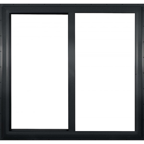 Factory 2U Windows Horizontal Sliding Window 36in x 24in Black Ext / White Int Vinyl LowE Insulated Glass High Alt 803755 - main