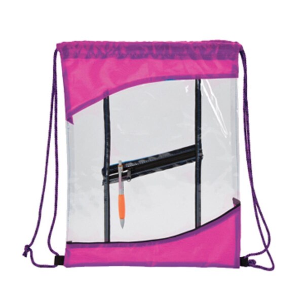 Sea Foam Co Buy Smart Depot The Clarity Clear Drawstring Bag - Pink G2434 Pink - main