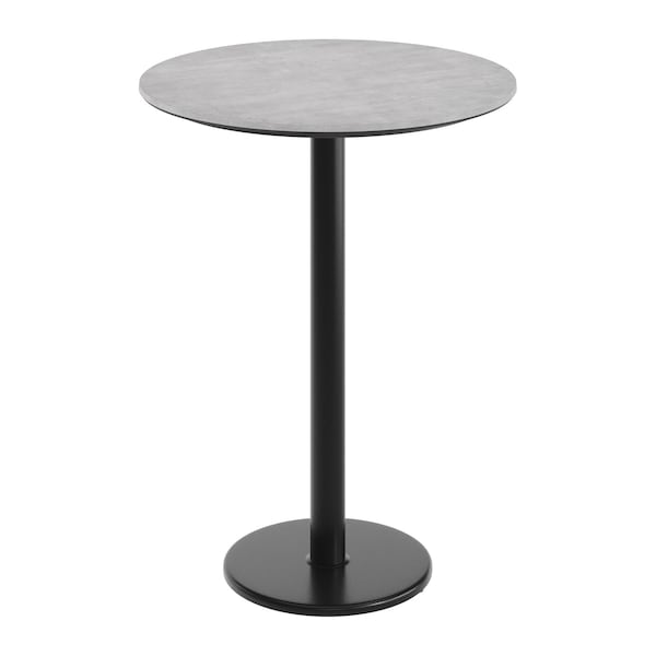 Flash Furniture 31.25" RD Tabletop, Seamless Surface Technology, Gray Faux Concrete, 18" Round Black Bar Height Base ST-RD31-CMGY-TR18B-GG - main