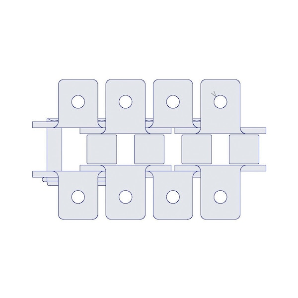 Hkk Chain HKK Riveted Single Pitch Standard w/K-1 Att on Every P, 1P, 5/8 Dia x 5/8 W RC080RK1EV - main