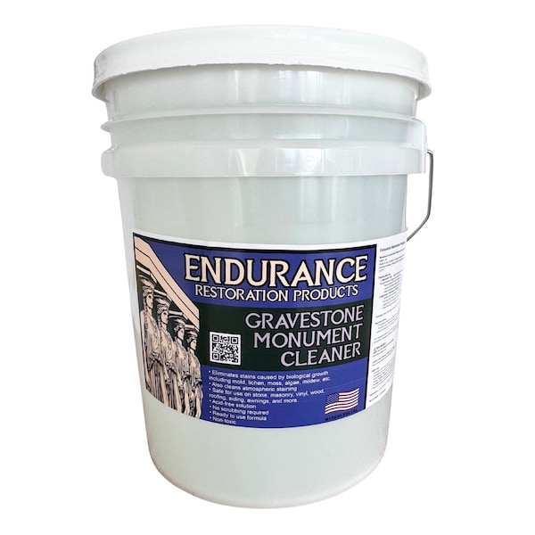 Endurance Restoration Products Gravestone & Monument Cleaner - 5 Gallon Pale. Works to Clean and Remove Staining Caused by Atmosph EGMC5G - main