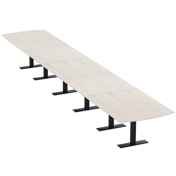 Skutchi Designs 22ft Conference Table W/ Power Unit | 22 Person Modular Arc Rectangle Meeting Table | Harmony Series HAR-AREC-48X264-T.BK-K458-NA - main