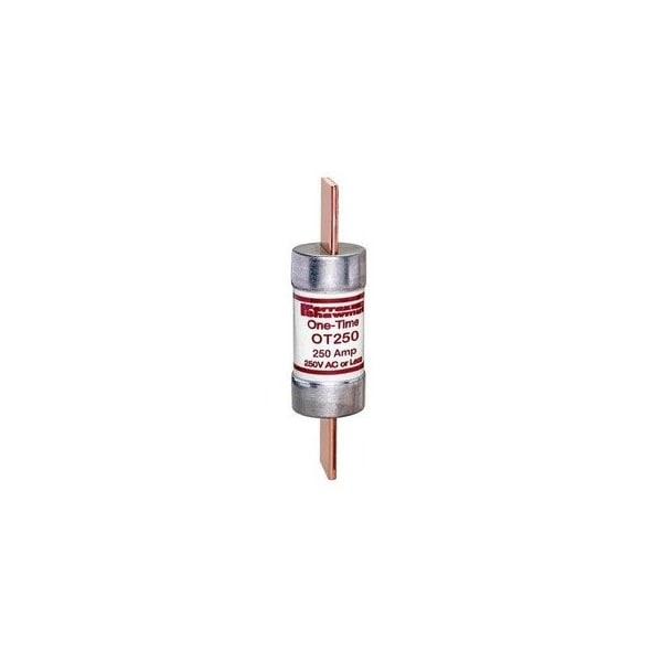 Ferraz Shawmut 2-1/16in x 8-5/8in, 250 VAC/VDC, 250 A, 50 kA AC/20 kA DC Interrupt Rating, PolyTube Body, Tin OT250 - main
