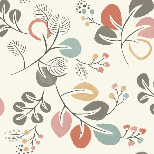 A-Street Prints Jonah Multicolor Leaf Trail Wallpaper 4066-25122 - main