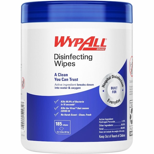 Wypall Disinfecting Wipes, 185 ct, Canister, PK3 54481 - main