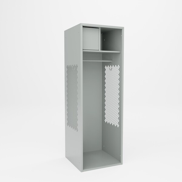 Pucel Athletic Gear Locker, 24 in W x 72 in H x 24 in D, Top Cabinet, Gray GL-2472-24-T - main