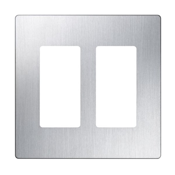 Lutron Designer Wall Plates, Number of Gangs: 2 Satin Finish, Stainless Steel CW-2-SS - main