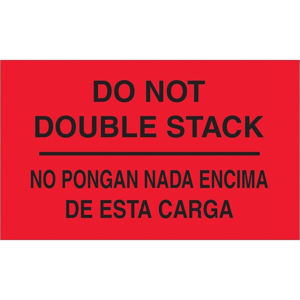 Tape Logic Tape Logic Bilingual Labels, "No Pongan Nada Encima De Esta Carga", 3" x 5", Fluorescent Red, 500/Roll DL3051 - main