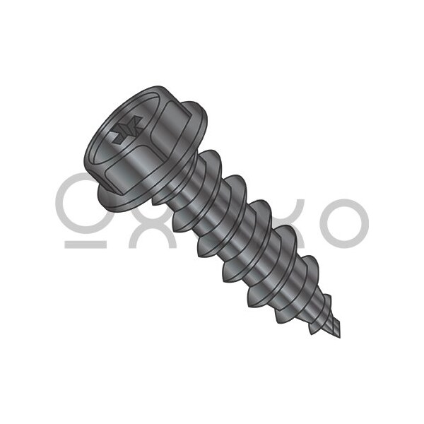 Oxoxo 8-18X1/2 Phillips Ind Hex Washer Self Tapping Screw Type A B Full Thread Black Oxide, 10000PK 426417 - main