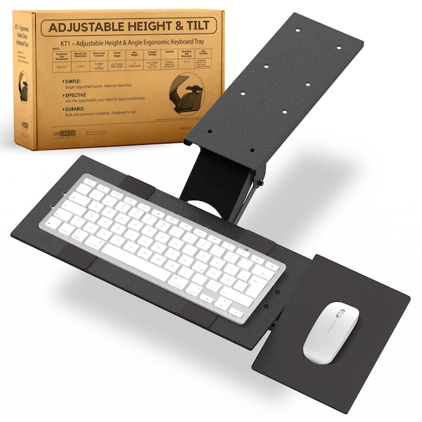 Homeroots Black Ergonomic Under Desk Pull Out Keyboard Tray 397720 - main