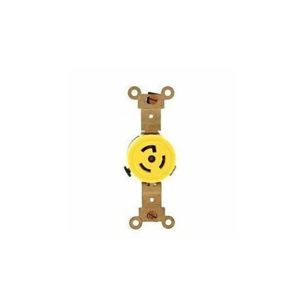 Leviton Locking Receptacle, L7-15R, 15 A, 277V AC, 2 Pole, Screw Terminals, Yellow 47CM-60 - main