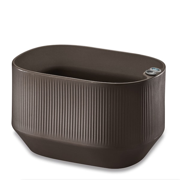 Crescent Garden TruDrop Modular Self-Watering Mini Trough Planter - Indoor/Outdoor - Bark, 20"x14"x12"H A613074 - main