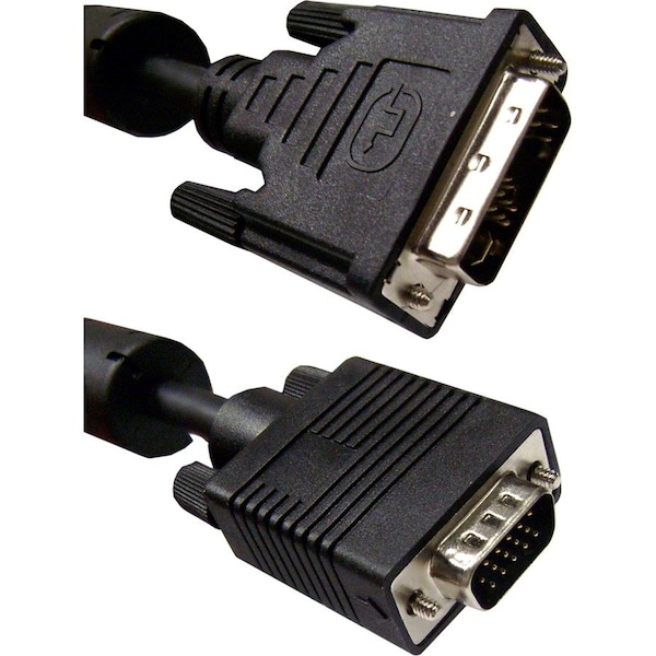 Cable Wholesale DVI-A to VGA Cable Analog, Black, DVI-A Male to HD15 Male, 3 meter 10 foot 10V4-05303BK - main