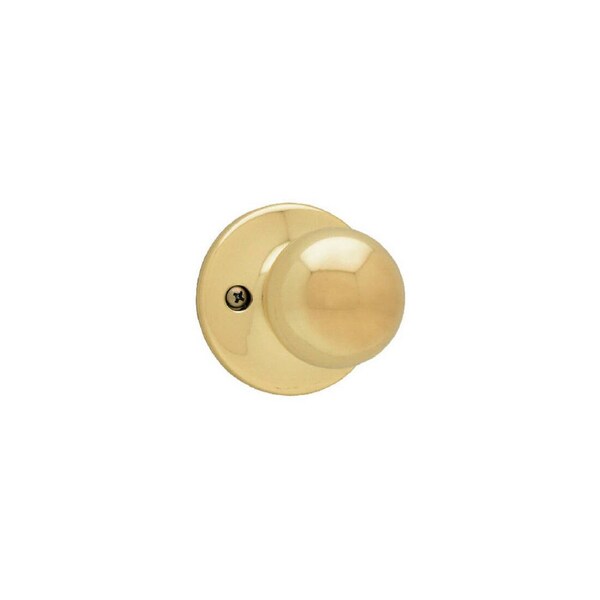 Kwikset Polo Single Dummy Lock with New Chassis Bright Brass Finish 488P-3V1 - main