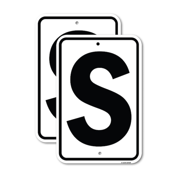 Signmission Sign with Letter S, 18'' X 24'' 2 Signs, Heavy Gauge Aluminum, 2PK A-1824-2PACK-22928 - main