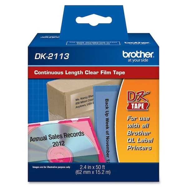 Brother ContinuousLabelStock, Clear, Gloss DK2113 - main