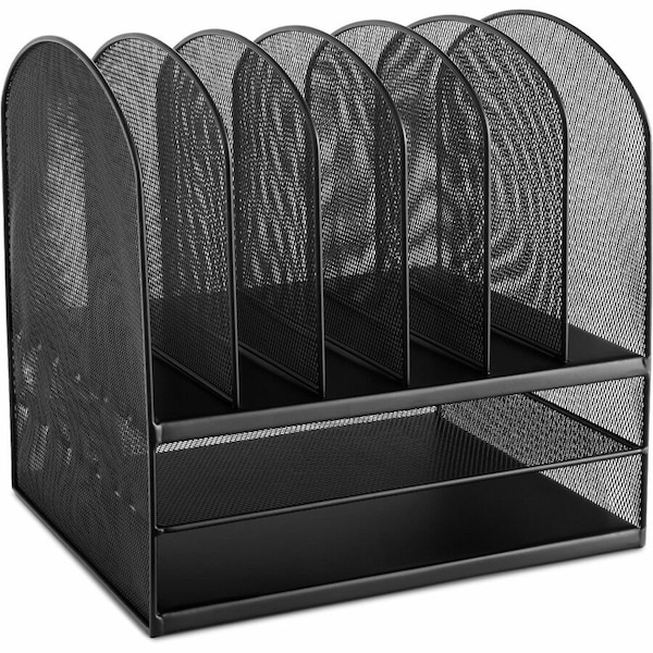Safco Letter Tray/File Holder, Black, Steel, 13 1/4 in W, 11 1/2 in L, 13 in H 3255BL - main
