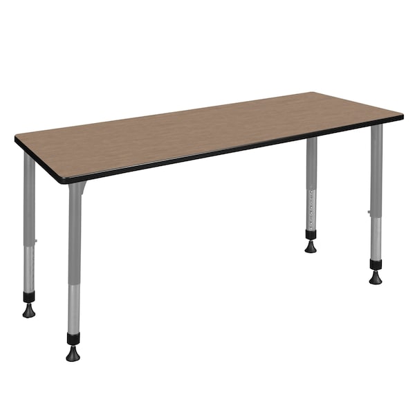 Regency Kee Height Adjustable Classroom Activity Table, 72 in W, 24 in L, Noble Oak MT7224NOAPGY - main